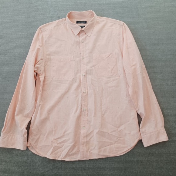 Banana Republic Grant Fit Shirt Mens L Light Orange Casual Resort Beach - Picture 8 of 8